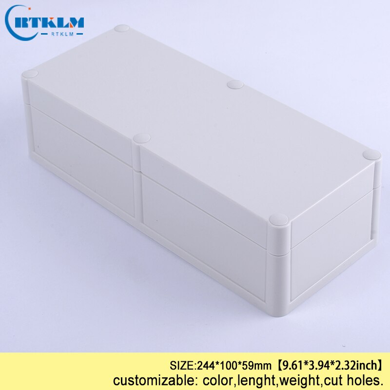 Caja de plástico ABS para instrumentos electrónicos caja de plástico impermeable para caja de conexiones caja de proyecto caja de control DIY 244*100 * 59mm IP68
