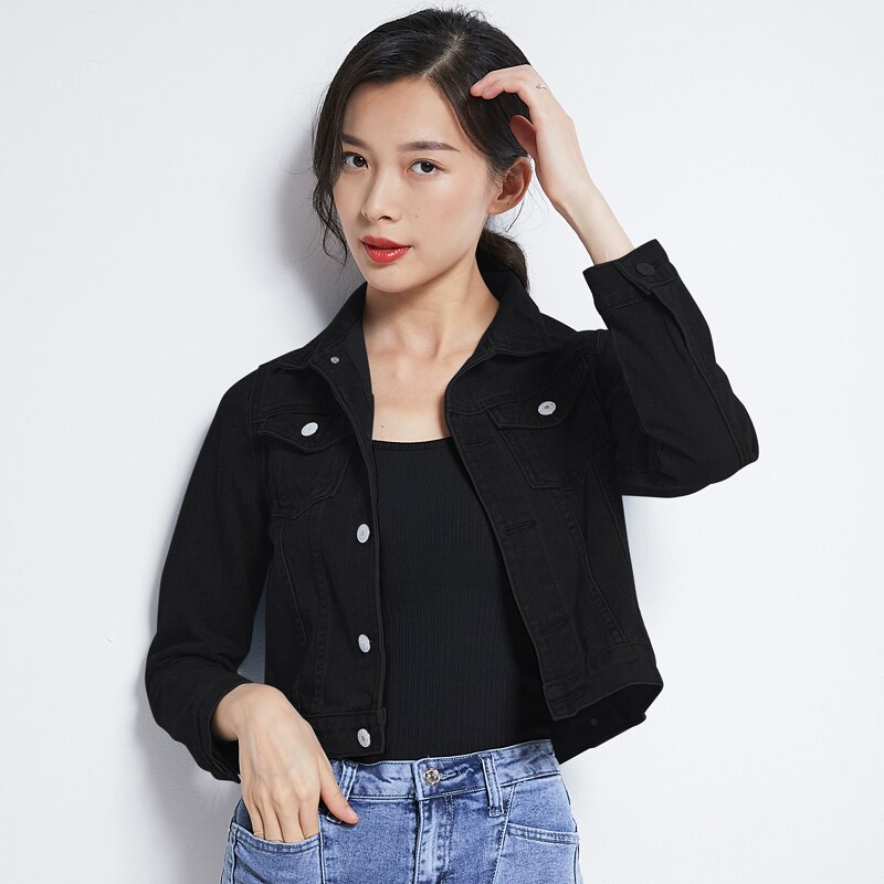 Jeans Jas En Jassen Voor Vrouwen Herfst Snoep Kleur Toevallige Korte Denim Jasje Chaqueta Mujer Casaco Jaqueta Feminina