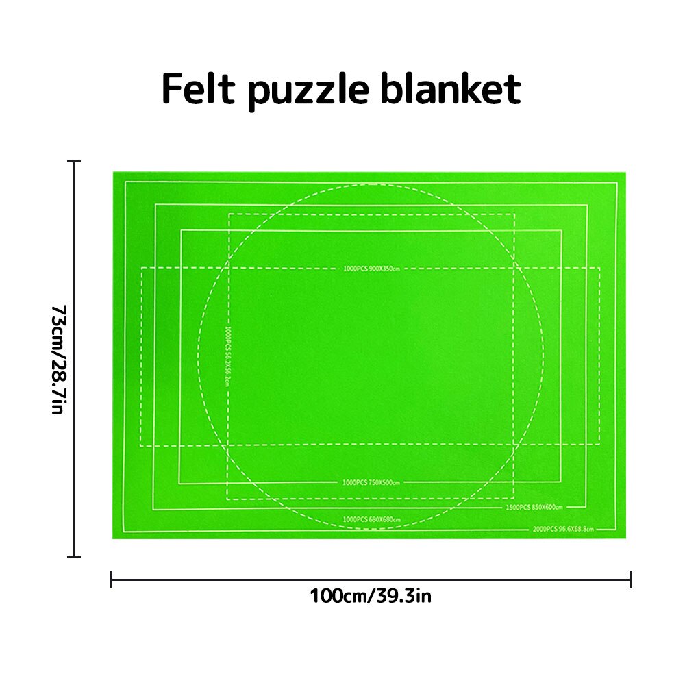 100X73Cm Puzzels Pad Jigsaw Roll Voelde Mat Playmat Puzzels Deken Voor Tot 2000 Stuks Opslag Puzzel rolle Matte Teppich Matte: green