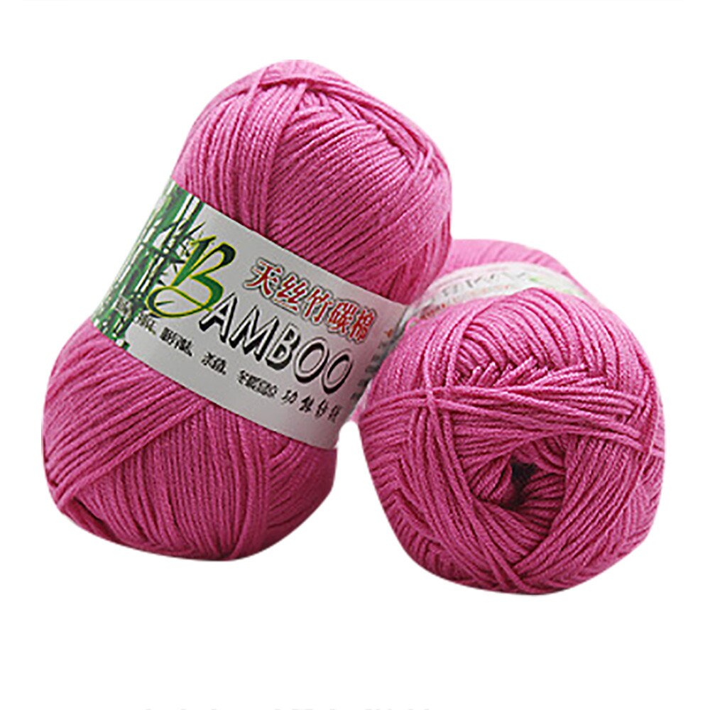 Tricot 100% en coton de bambou, laine à Crochet naturel doux et , fil de 50g, pour tricoter, laine pour maison de femmes, fait à la main: g