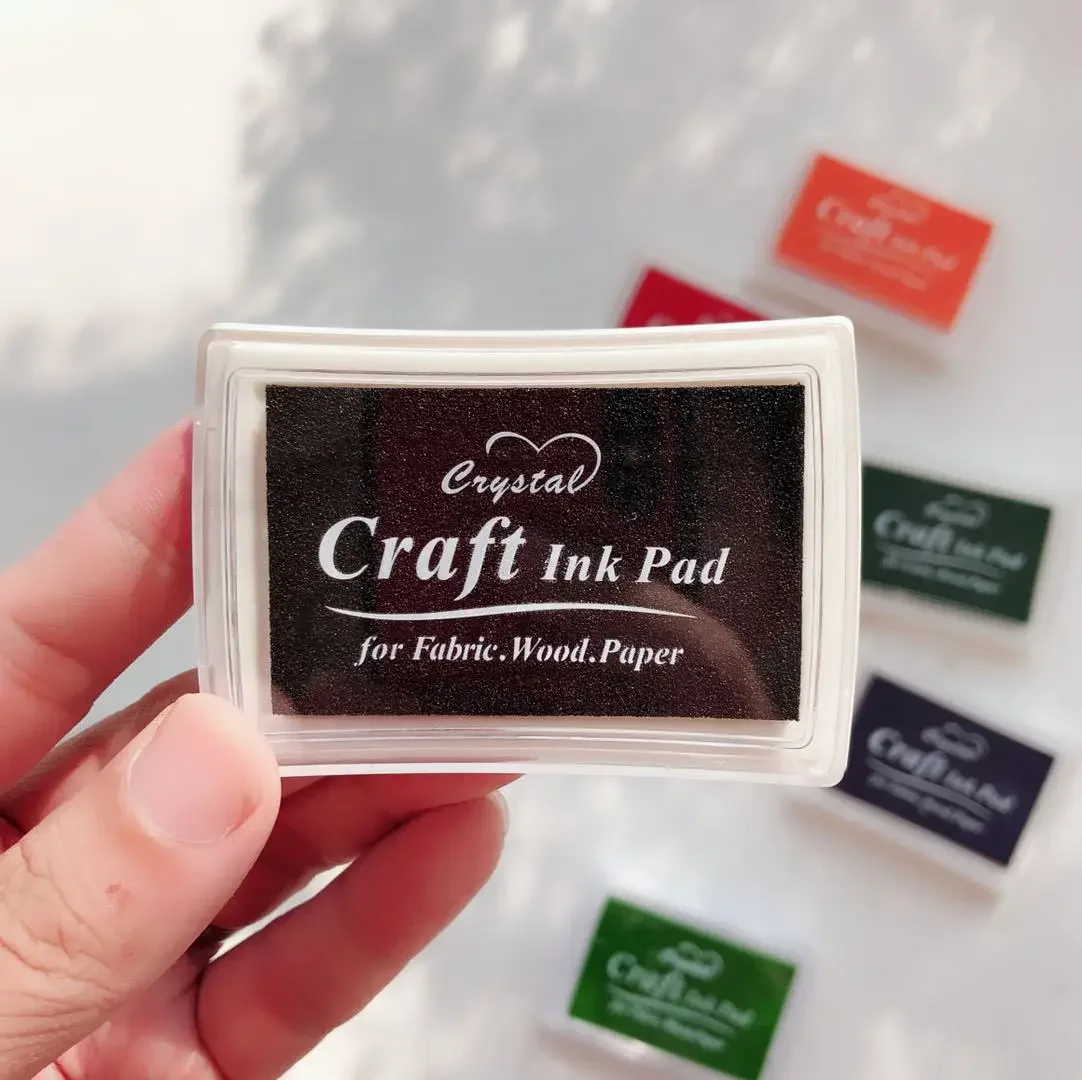 Ink Pad Ink Stamp Pad for DIY Craft Rubber Self Inking Roller Stamps Stationery Album for Scrapbooking Paper Decoration: WHITE