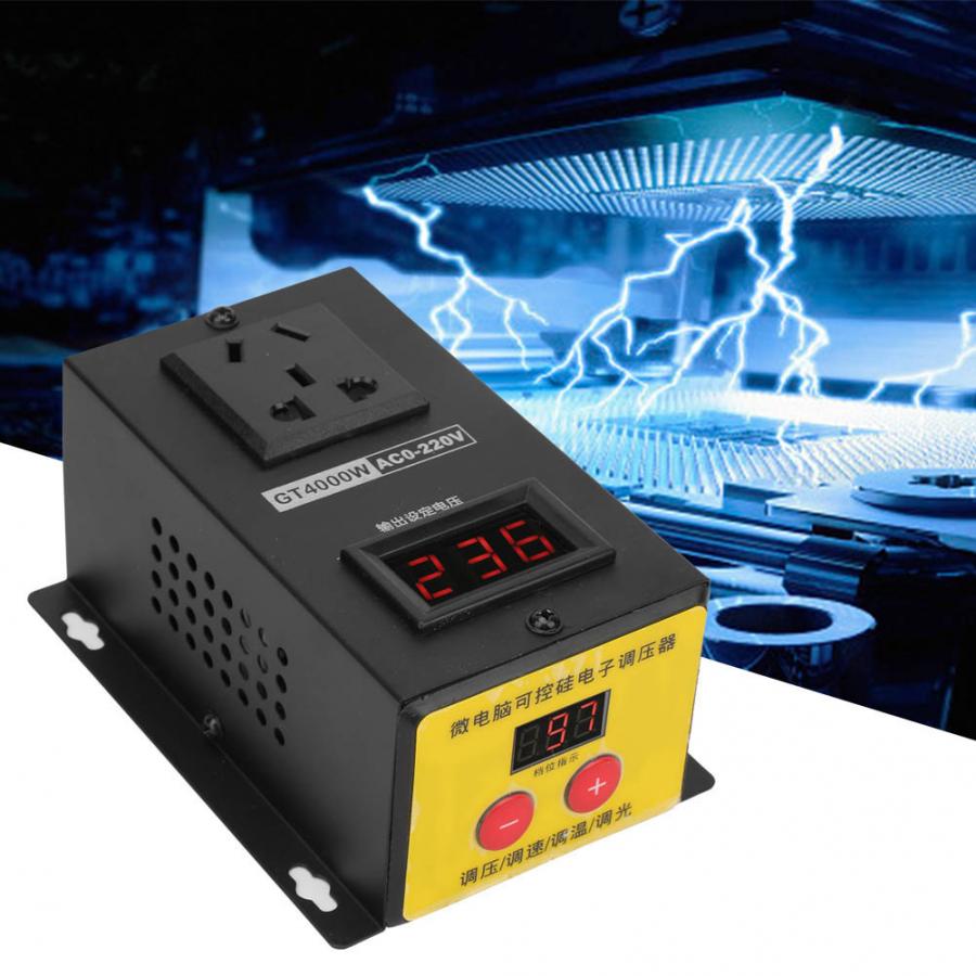 4000w instelbare scr-variabele thyristor elektronische spanningsregelaar temperatuur snelheidsregelaar dimmer  ac 220v au-stekker