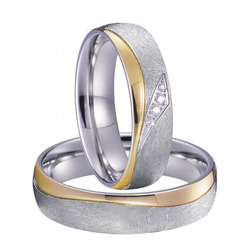 Unieke Handgemaakte Lover 'S Paar Trouwringen Voor Mannen En Vrouwen Goud Zilver Kleur Eco Titanium Sieraden Huwelijk Vinger ring