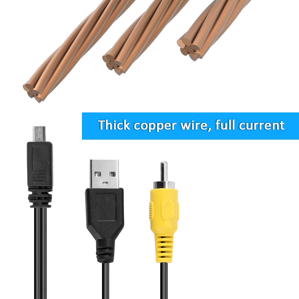 2 in 1 Sports DV Mini Camera USB Data Line Sport Cam Action Camera Leads AV Cable Transimission Data Cable Charging Cable