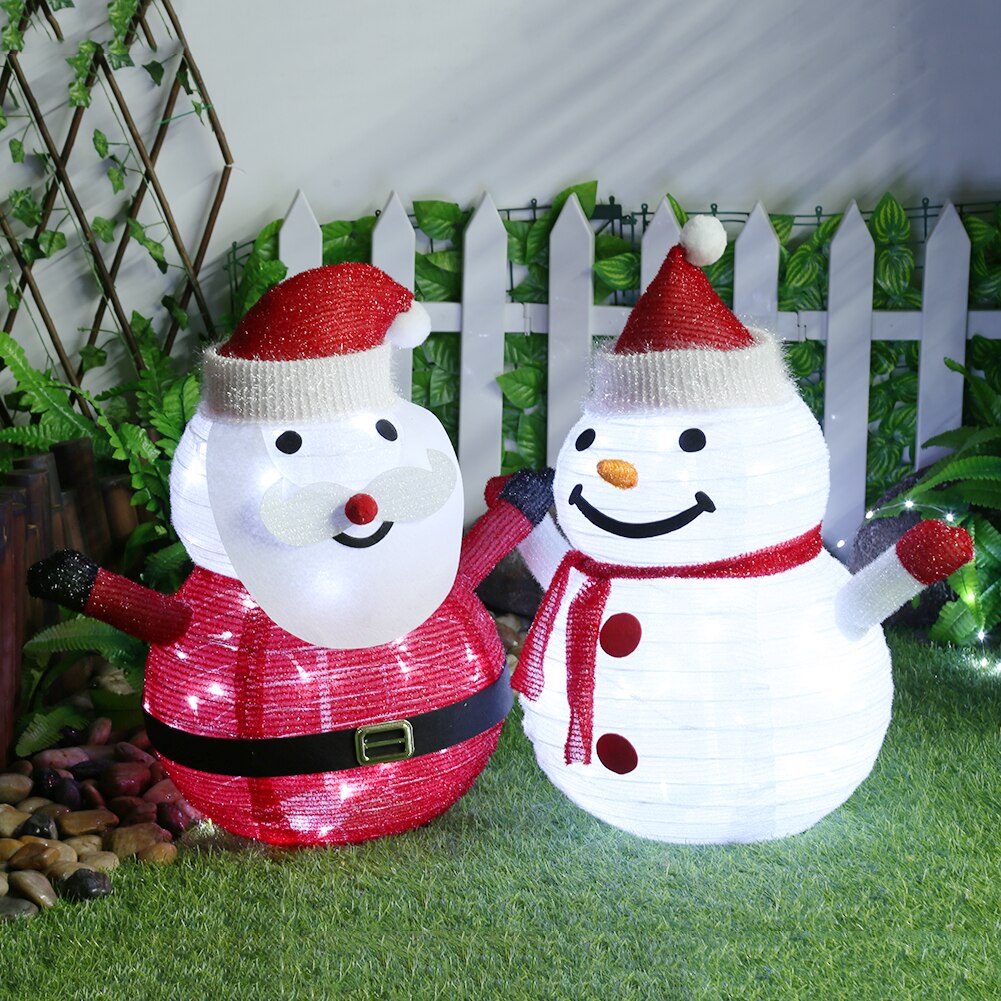 40 led-weihnachtsschneemannlampen, wasserdicht, faltbar, für den garten, als weihnachtsbaumdekoration.