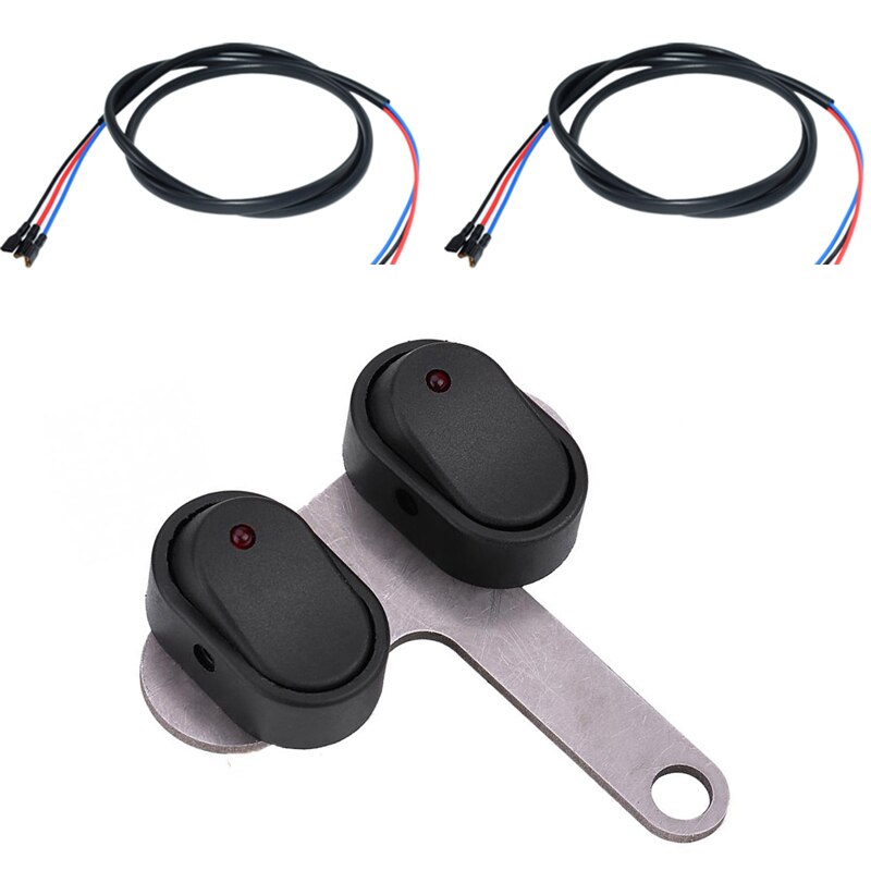 Universal Motorcycle Switch Scooter Headlight Horn Fog Light Mount Waterproof ON OFF Control Handlebar Switch with Indicator: D and Cable