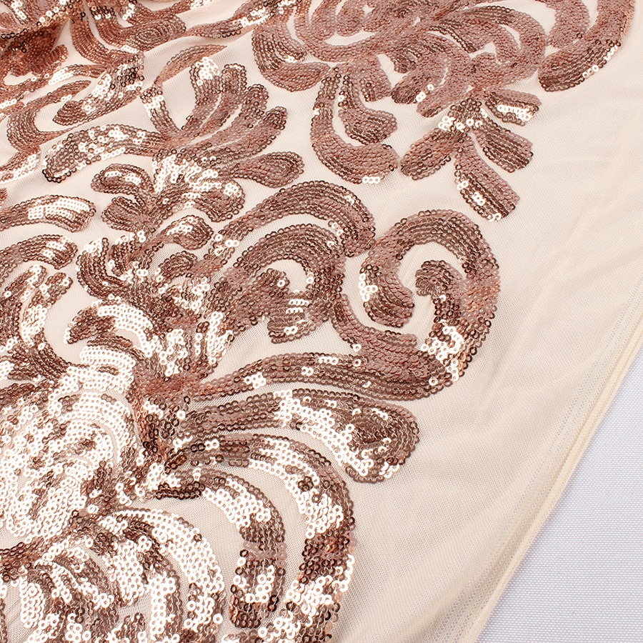glitzernd Rose Gold dehnbar Pailletten stoff Gittergewebe pailletten stickerei elastische spitze stoff für hochzeit kleid Party-Veranstaltung 50 "breite 1 Garten