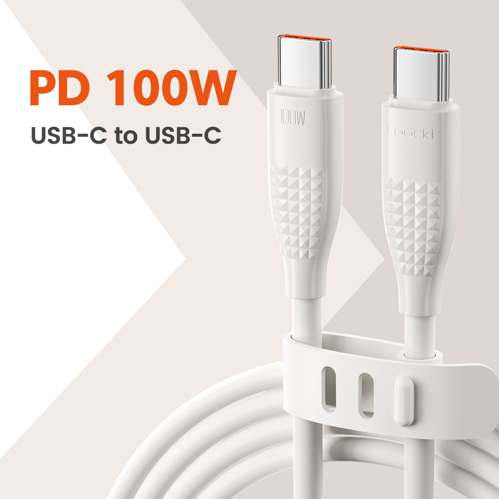 Toocki 100w usb c til type c-kabel hurtigladekabel datakabel til iphone 15 macbook huawei xiaomi poco samsung-kabel: Rosa / 2m