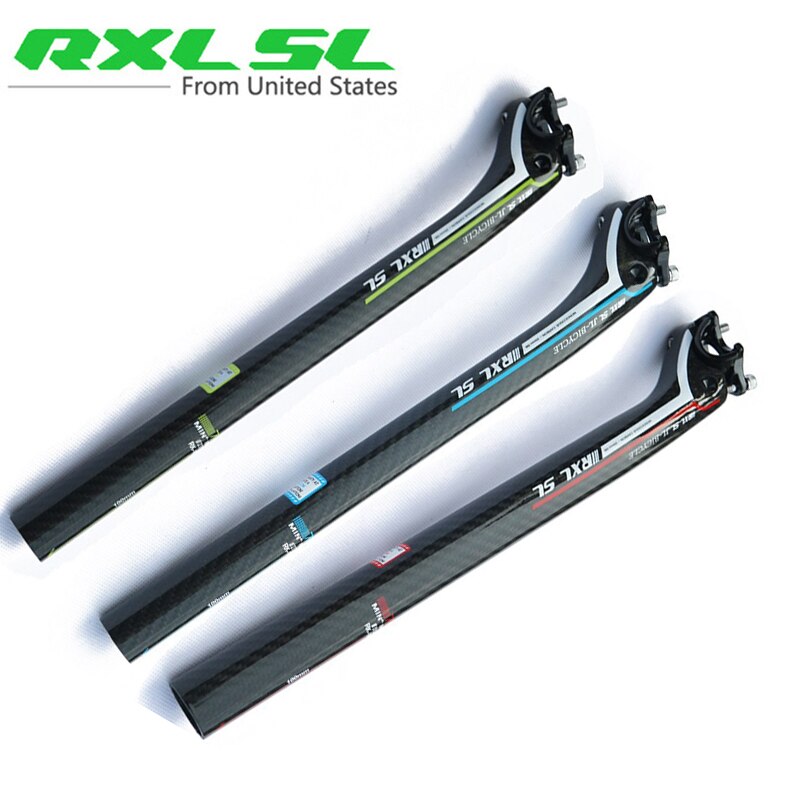 RXL SL Cycling Bike Seat Post 3K Glossy Road Seatpost Carbon 27.2 Offset 350/400mm Red/Blue/Green Mountain Bike Seatposts