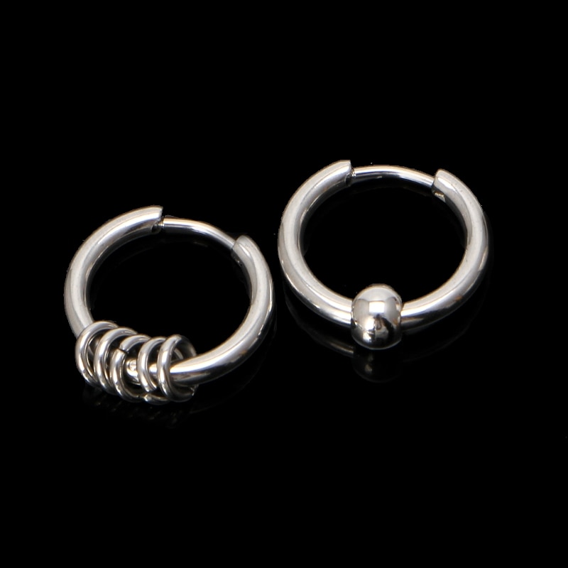 1 Paar 8Mm-20Mm Titanium Staal Hip Hop Hoop Earring Kraakbeen Helix Piercing Oorbellen