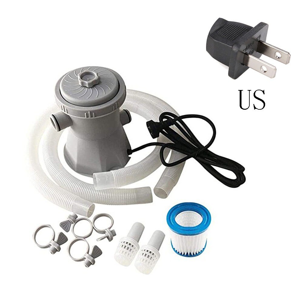 Pool Filter Pump Electric Swimming Pool Filter Pump Durable Reusable Swimming Pool Filter Water Purifier EU UK US Filter Kits: US