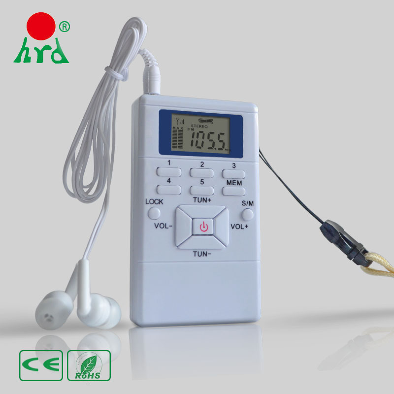 LED Display Digital FM Radio Mini Speaker Portable Receiver Display Dual Channel Single Band Music Player: white