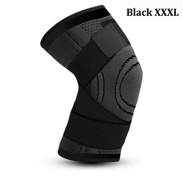 1pc sport knäskydd man 3d trycksatta elastiska knäskydd stöder träningsutrustning basket volleyboll hängslen skydd andas: 1pc svarta xxxl