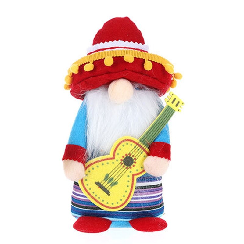 XXFA-muñeco de decoración para de carnaval, juguete de Gnomo hecho a mano, instrumento Musical ENANO: Guitar boy