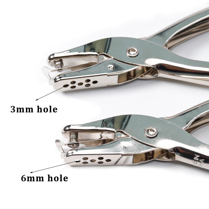 1pc 3mm 6mm Practical Iron Metal Hand-held Punch Hole Punch Pliers Hole Punch Cardmaking Handicraft Tool Jewelry DIY