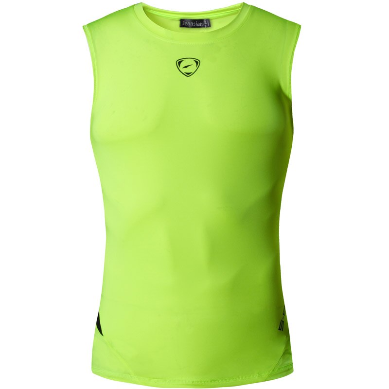 Jeansian mænd & #39 ;s dry slim fit sport ærmeløse t-shirts tank top vest usa str sml xl lsl 208: Grøn gul / S