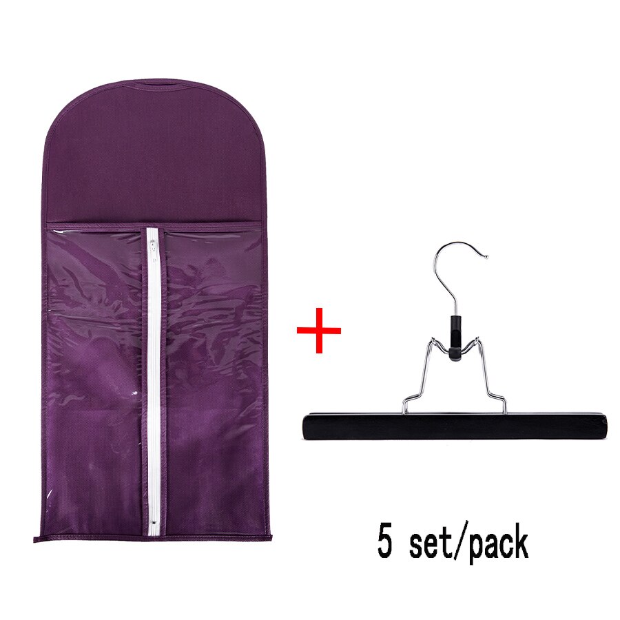 Support de rangement de perruque en bois d'usine alileader avec sac de perruque pour extension de cheveux perruque anti-poussière sac d'extension de cheveux non tissé 10 ensembles/pièces: 5 tao zise