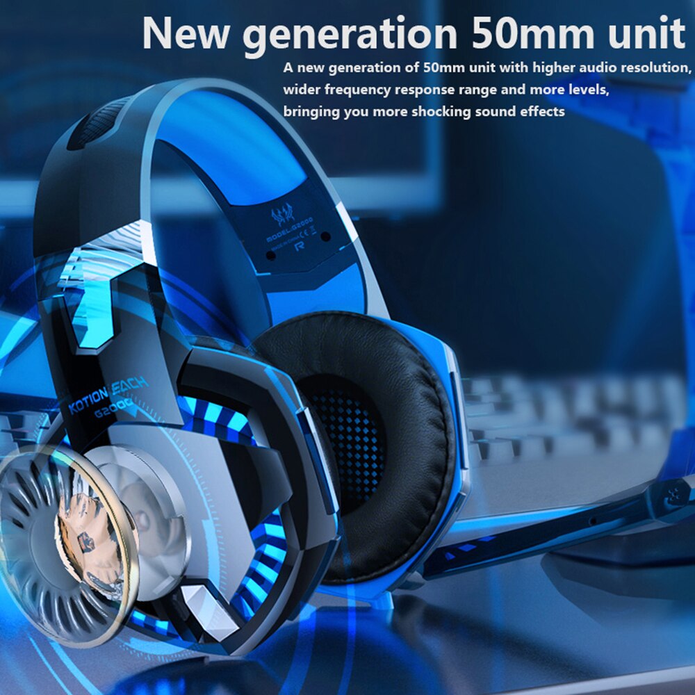 G2000 Hoofd Gemonteerde Bedrade Gaming Headset Stereo Oortelefoon Met Microfoon Passen PS4 PS5 Xbox Voor Telefoon Pc Laptop