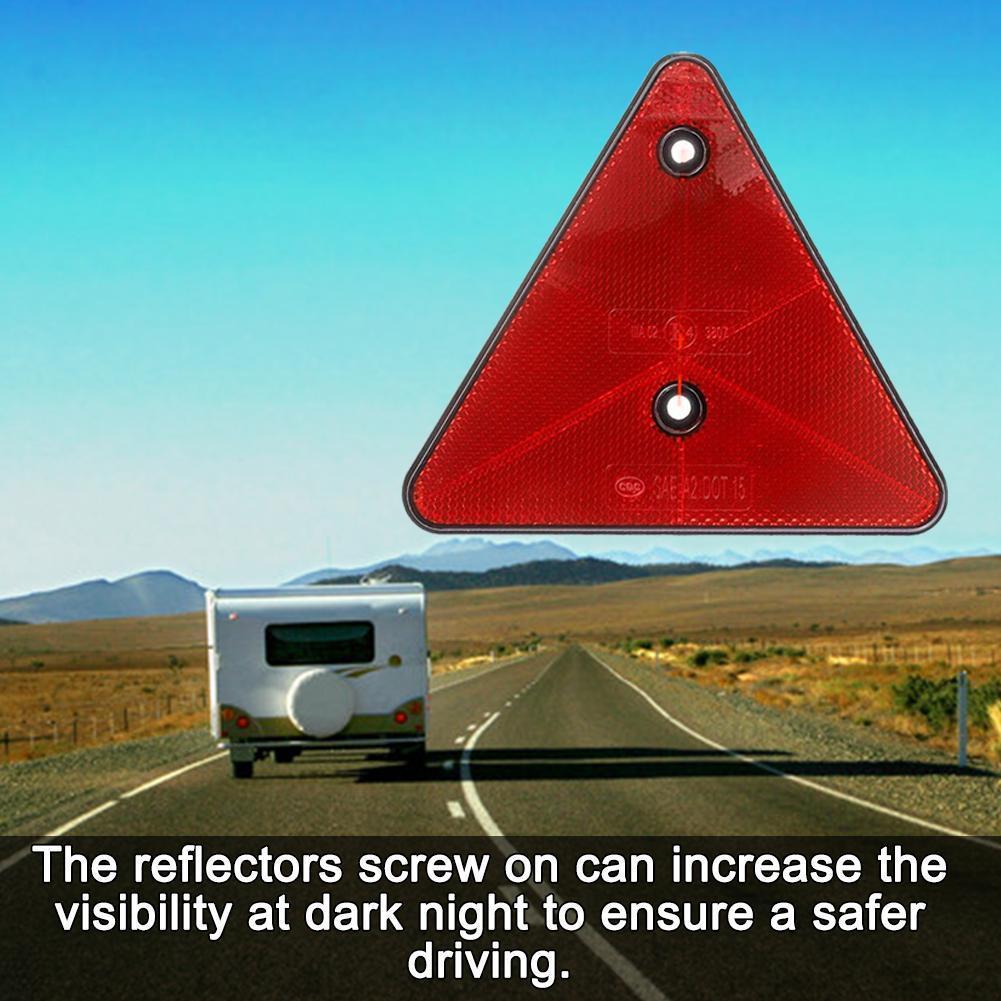 Triangle Reflector Red Reflective Triangular Safety Warning Reflectors For Trailer RV Camper Caravan Truck Tractor Boat Lorry