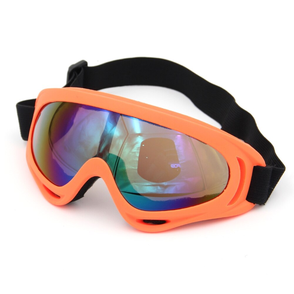 Unisex Skiing Glasses Snowboard Skate Snowmobile Eyewear Windproof Dustproof Anti-UV Cycling Sunglasses Sports Goggles: Orange Red