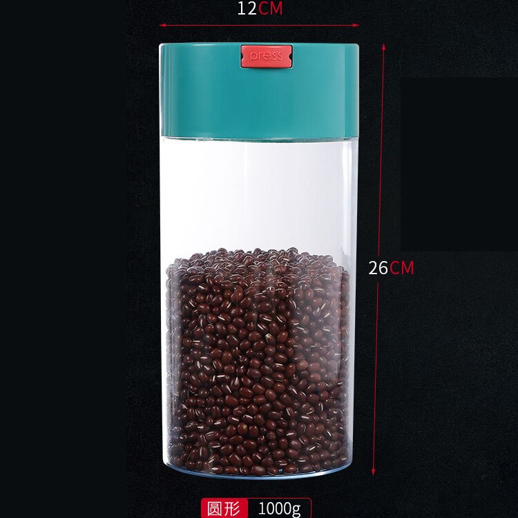 Verzegelde plastic blikken, vacuüm koffiebonen blikken, thee blikken, bewaarblikken, transparante verzegelde fruitpoederdoos: Groot