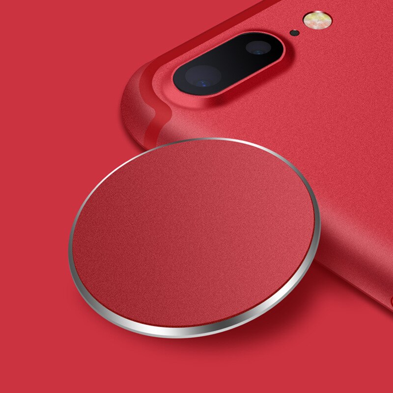 Soporte magnético Universal Circular para teléfono, pegatina de placa de Metal, ultradelgada lámina de hierro, yeso para película de soporte de imán fuerte: Frosted China Red
