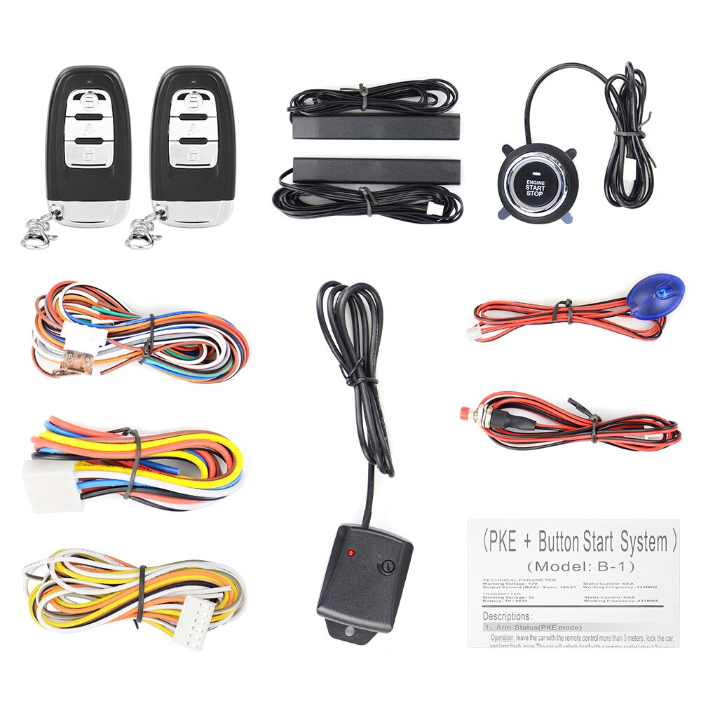 Auto Alarm Start Stop Knop Motor Rfid Keyless Entry Systeem Push Button Remote Starter Stop Auto