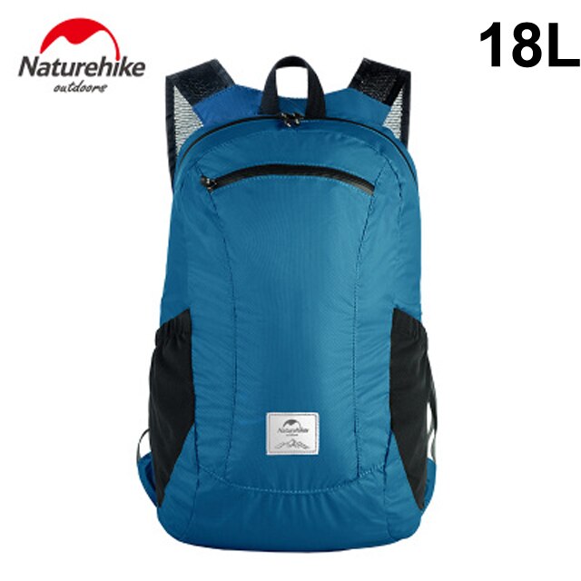 Naturehike Lightweight Packable Durable Travel Hiking Backpack Daypack Small Package Bag Multifunctional Unisex Folding Backpack: 18L Lake Blue