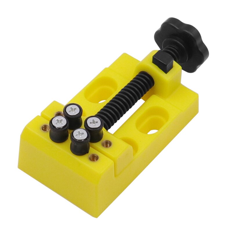 Mini tornillo de banco para tallado de mandíbula, pinza de banco, prensa de taladro, placa de Micro Clip, alicates ajustables, herramientas manuales de joyería DIY: yellow