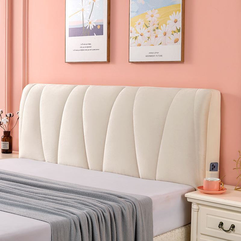 Tykkere fløyels plysj vattert hodegavltrekk mykt hudvennlig elastisk sengegavltrekk støvtett hodegavlbeskyttelse: 180*65cm / Oransje