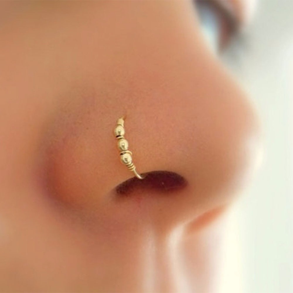 3 stks/set Retro Ronde Kralen Nose Ring Neusgat Hoop Piercing Sieraden #248359