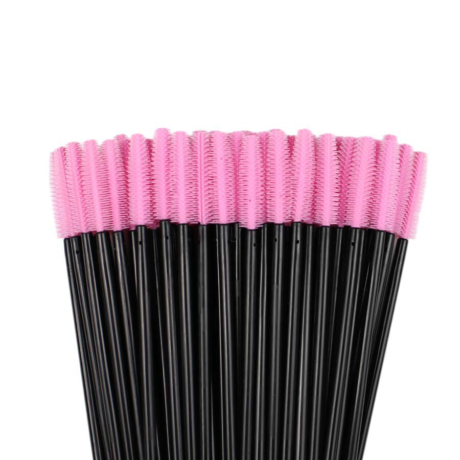Brosse à sourcils en Gel de Silicone pour femmes, 500 pièces, peigne, Mascara, baguette, Extension de cils, bâton de Mascara, beauté: 500pcs Pink Black