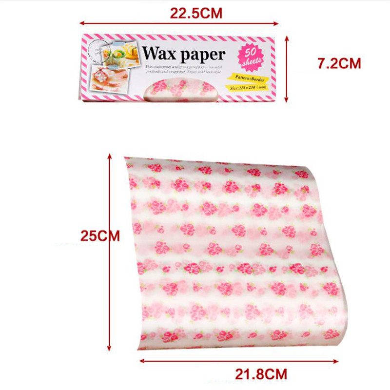 50Pcs/Lot Wax Paper Food Grade Grease Paper Food Wrappers Wrapping Paper For Bread Sandwich Burger Fries Oilpaper Baking Tools