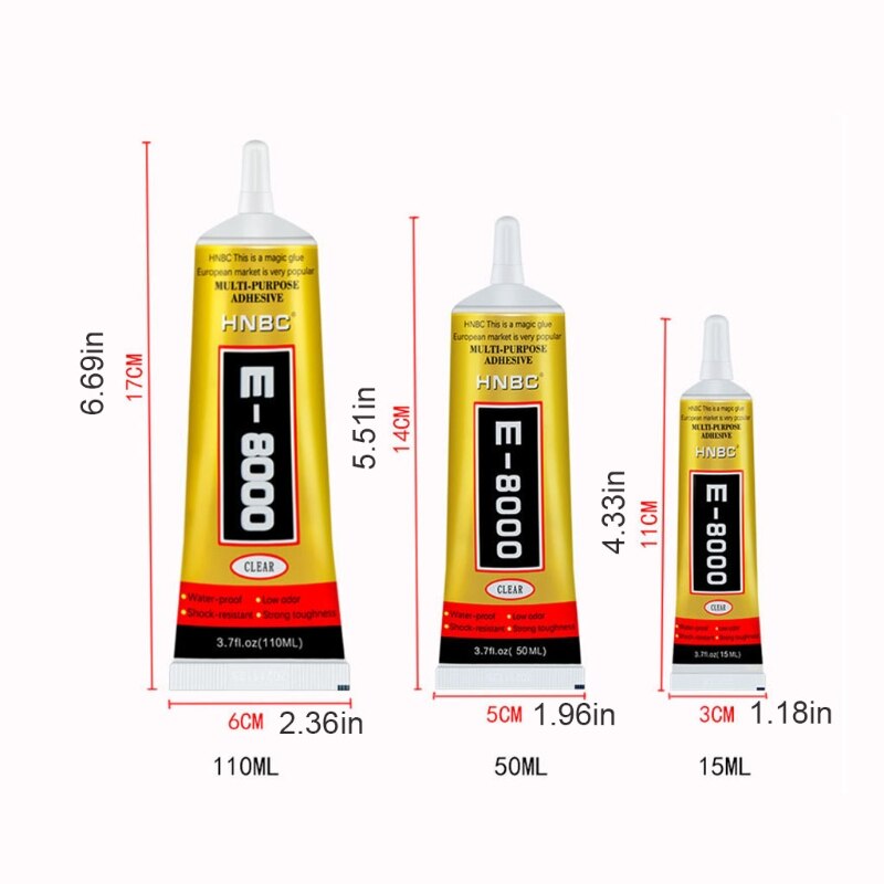 E8000 Glue Mobile Phone Screen Adhesive Clear Liquid Glue Super Glue DIY Mobile Phone Repair MultiPurpose 110/15/50ml