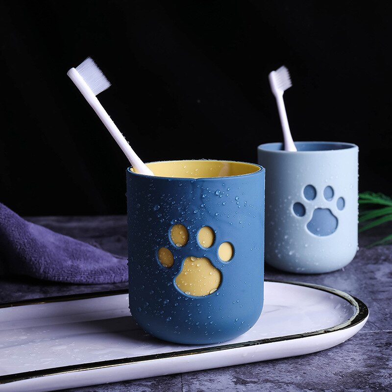 Tasse de lavage Portable, griffe de chat de dessin animé, rangement de brosse à dents, organisateur de salle de bain, tasse de brosse à dents