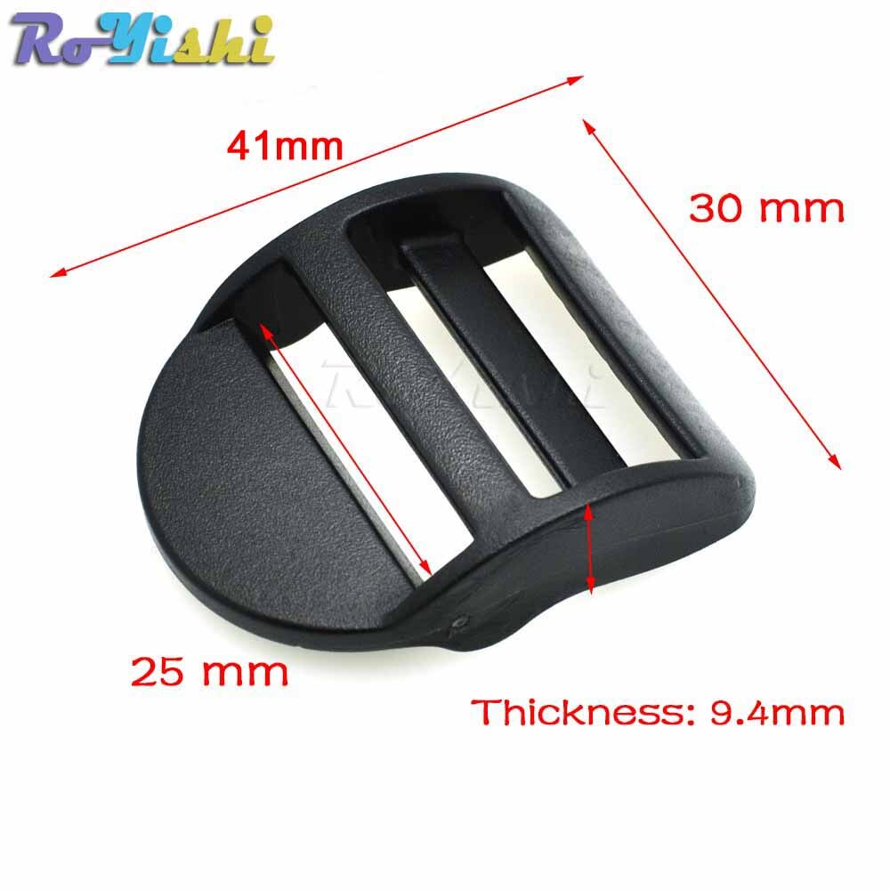 10 st/förpackning plast stege lås reglage spännen ryggsäck band svart band 20mm 25mm 32mm 38mm 50mm: Vävstorlek 25mm
