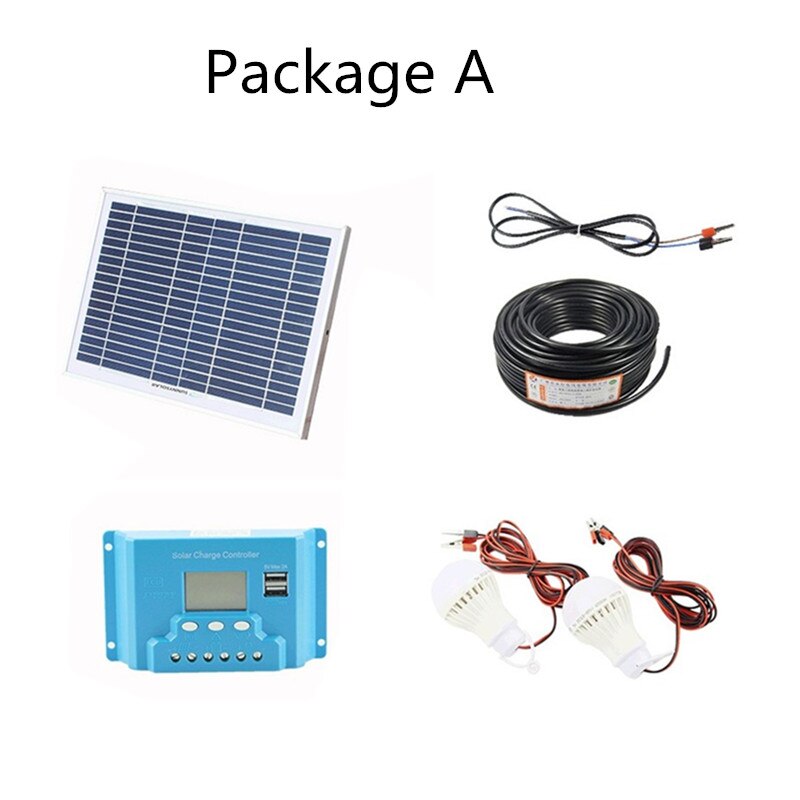 10W home Solar System 18V solar panel with solar controller cable DIY kit