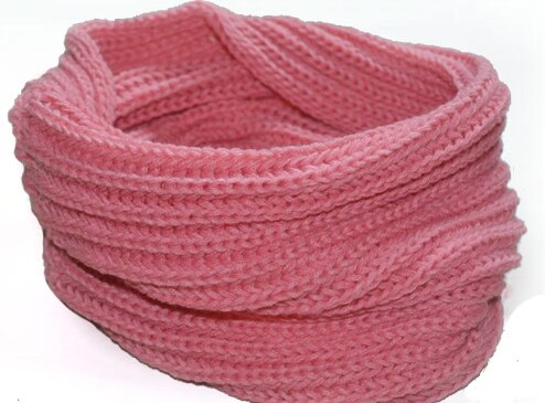 YSDNCHI Winter Ring Knitting Unisex Wool Neck Warmer Winter Scarves Women Pure Color Collar Keep Warm Elasticity Scarf: W082 Pale red