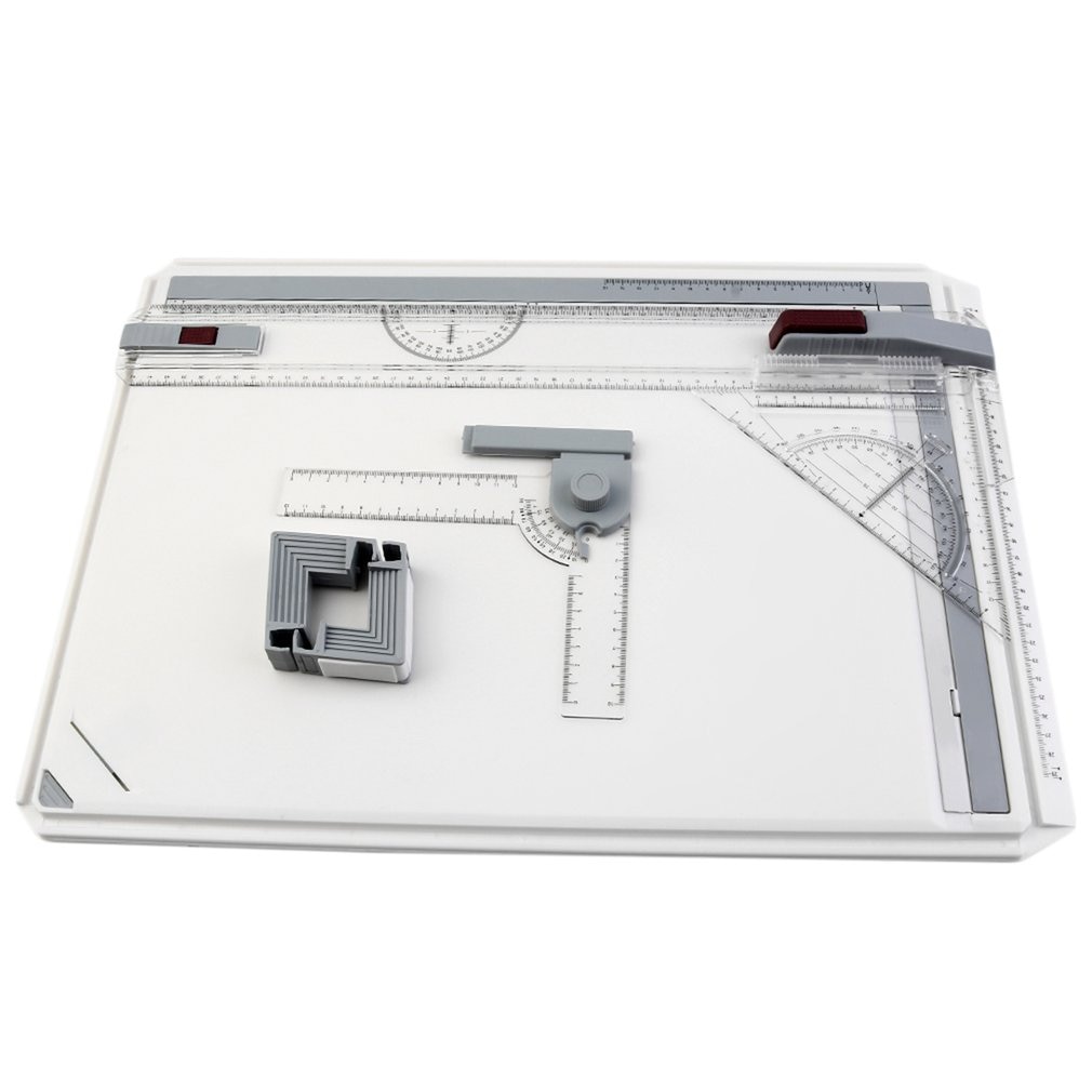 Tablero de dibujo portátil A3, borrador de tablero de pintura con reglas paralelas, Clips de esquina, bloqueo de cabeza, ángulo ajustable, herramientas de dibujo artístico