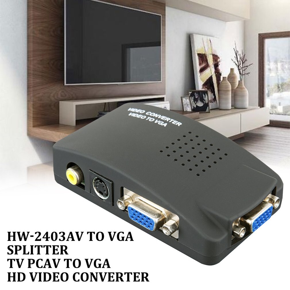 TV AV RCA To NTSC PAL VGA Signal Adapter Converter Video Switch Box Composite for Computer Laptop PC HD Video Converter Box
