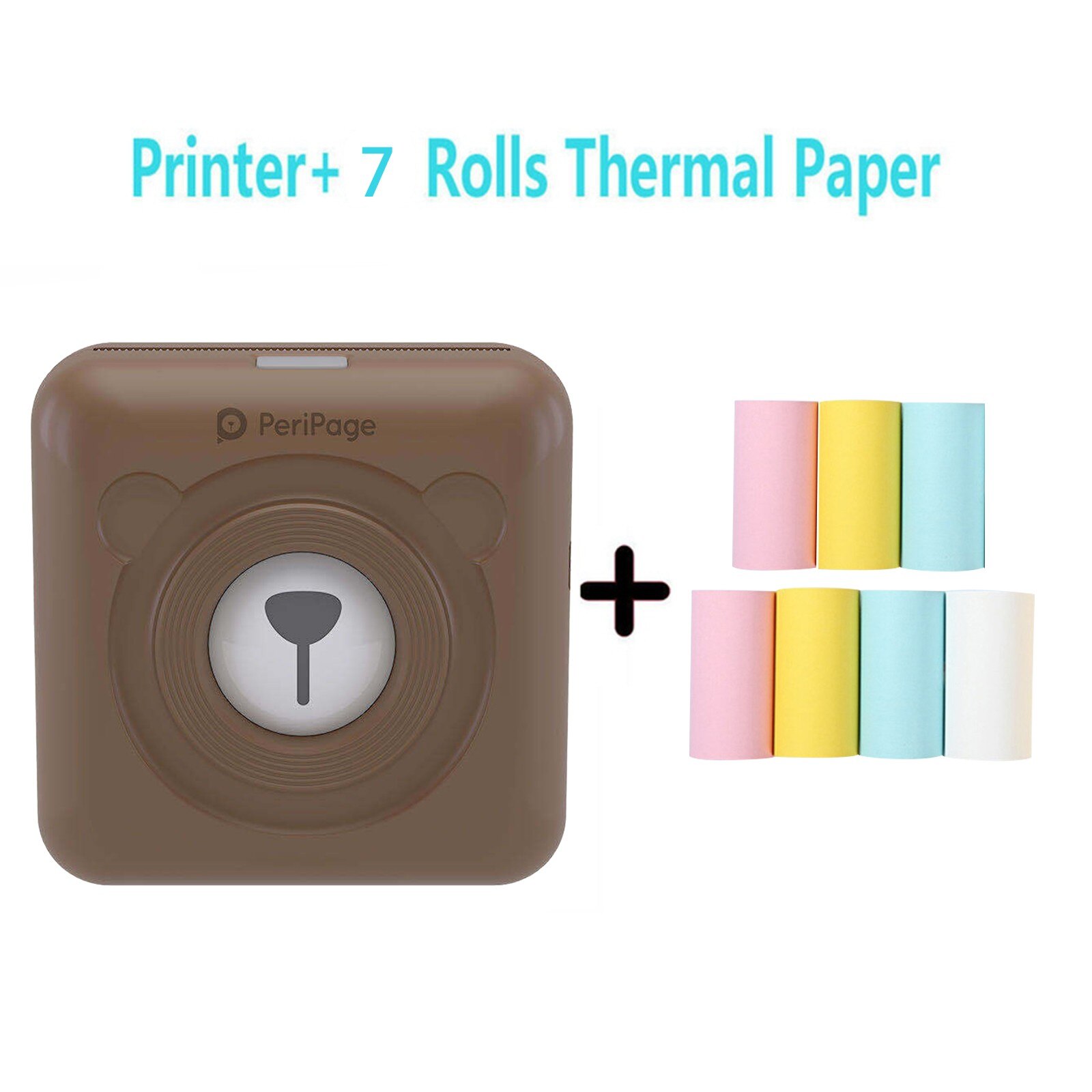 Mini Draagbare Thermische Printer 7Roll Paper Photo Pocket Thermische Printer 58 Mm Printing Draadloze Bluetooth Android Ios Printers: C