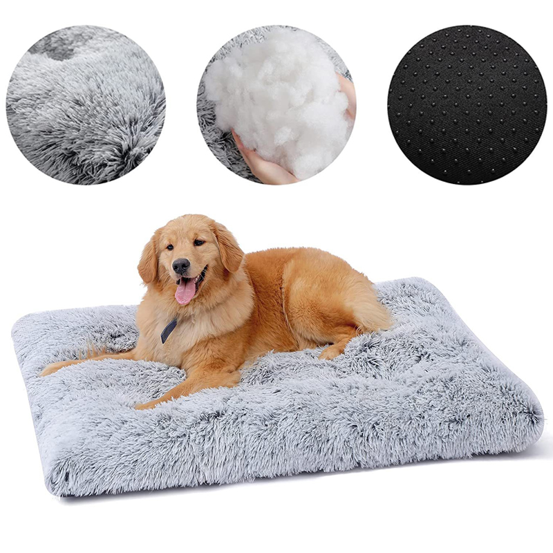 Plysch varm hund sovmatta mjuk fleece husdjursfilt avtagbar katt valpmatta kudde för små medelstora hundar