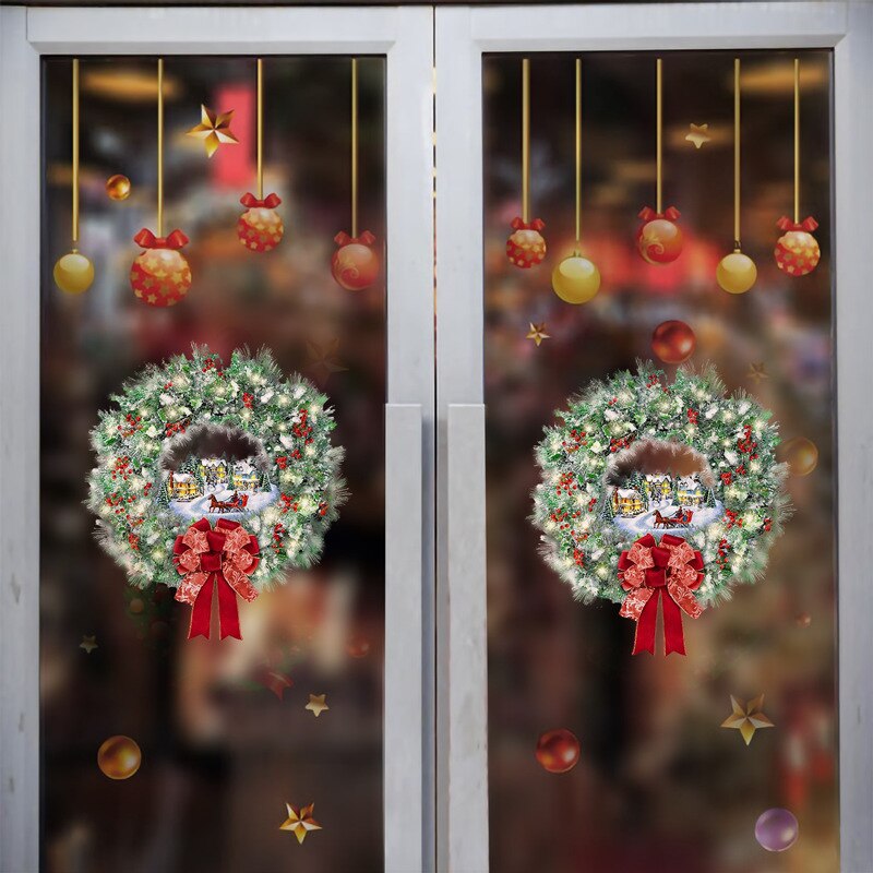 Juletræ roterende skulptur togdekorationer indsæt vindue indsæt klistermærker pegatinas paredes julepynt til hjemmet