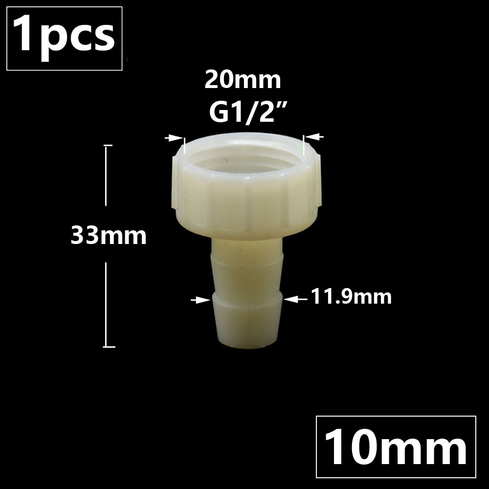 1I2" Innengewinde auf 4/6/8/10/12/14/16/20mm Schlauchtülle Anschluss Kunststoff Rohrverschraubungen Wasserschlauchkupplung Rohradapter: WHITE