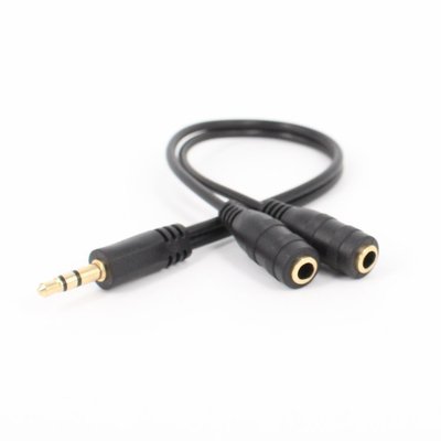 1pcs Black 3.5mm 1 in 2 Koppels Audio Line Oordopjes Headset Hoofdtelefoon Oortelefoon Splitter Voor Pad Telefoon android Mobiele MP3 MP4