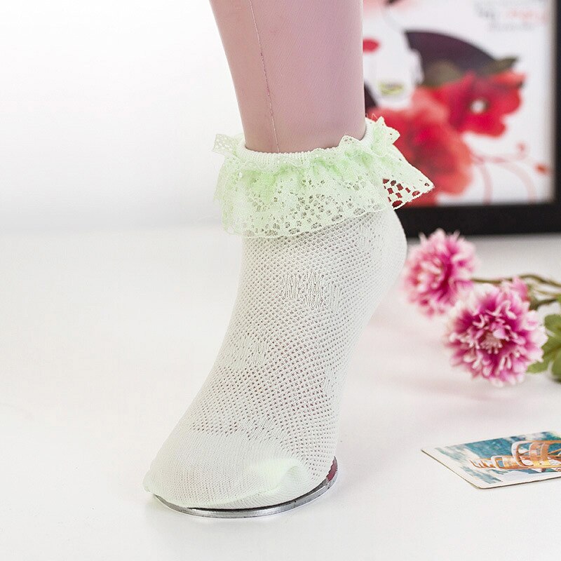 5 pairs / lot spring&summer candy color Cotton&Nylon Lace socks for children girls socks kids socks for girls 1-12 year