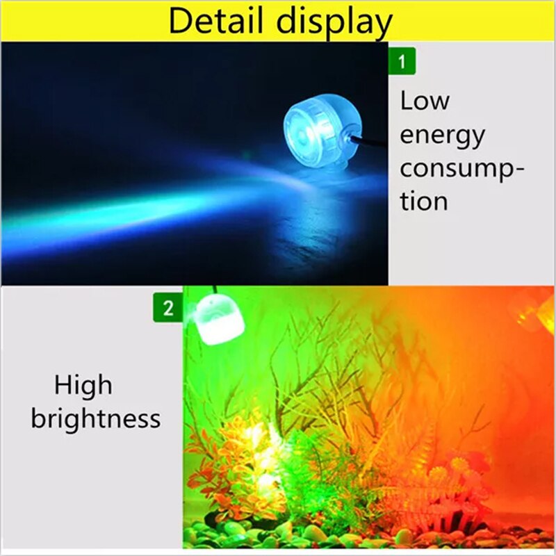Rantion-lampe Submersible décorative Submersible, lampe circulaire pour Aquarium, 1.5 pouces, prise ue, LED pouces