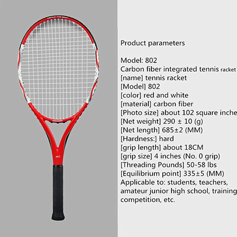 Ultralichte Tiener Tennisracket Voor Training Tennis Koolstofvezel Materiaal Concurrentie Entertainment Tennisracket