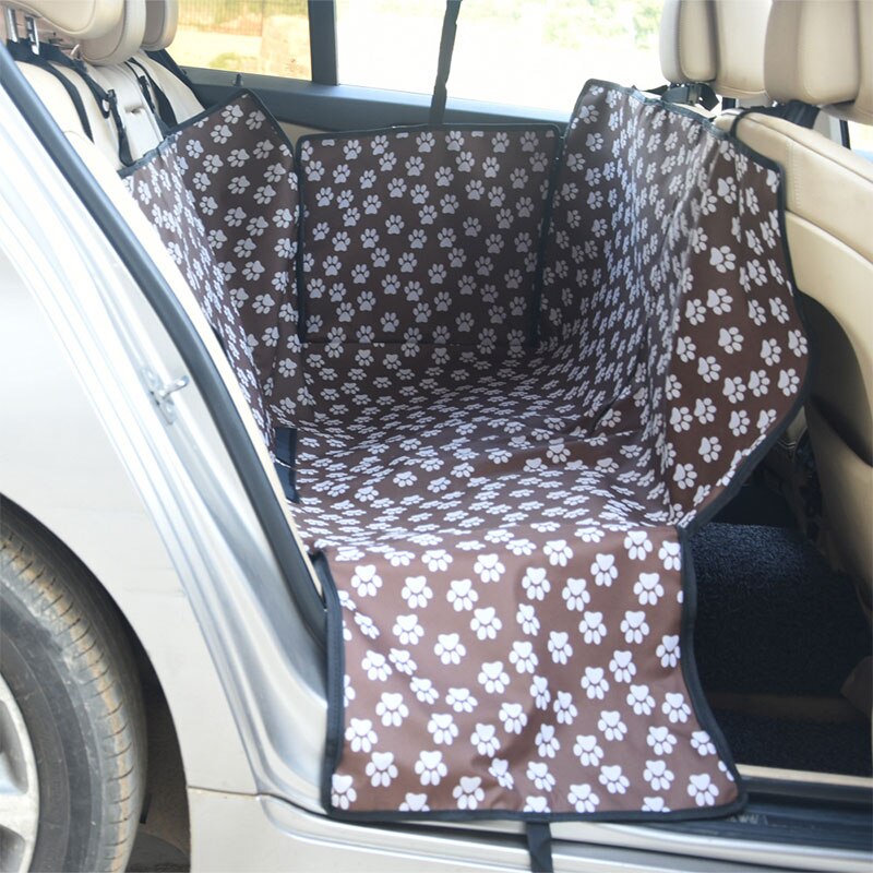 Perro de asiento de coche impermeable trasera Pet Protector para asiento de coche para perros de hamaca Protector con cinturón de seguridad Transportin Perro: Brown