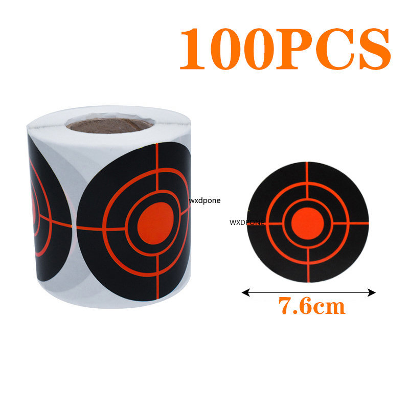 100 Sheet Sticker Targets Splatter Splash Amp Reactive Per Roll 7.50cm Self-Adhesive Colors Impact Shooting (Bullet Eye): light yellow